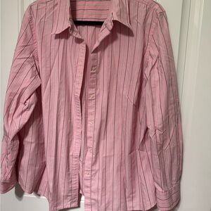 Chaps Pink and Black Striped Shirt